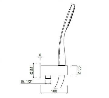 MYRING - F1543 - Wall-mounted handshower with bracket by Rubinetteria Giulini - view 3